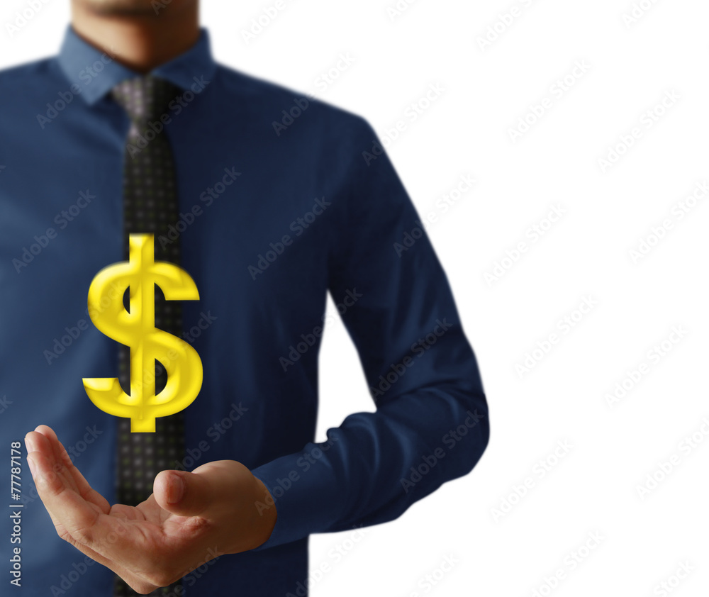 businessman with financial symbols businessman with financial symbols