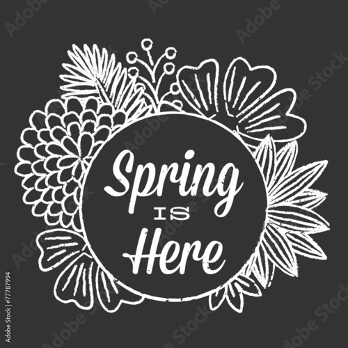 Chalk Spring Floral Background