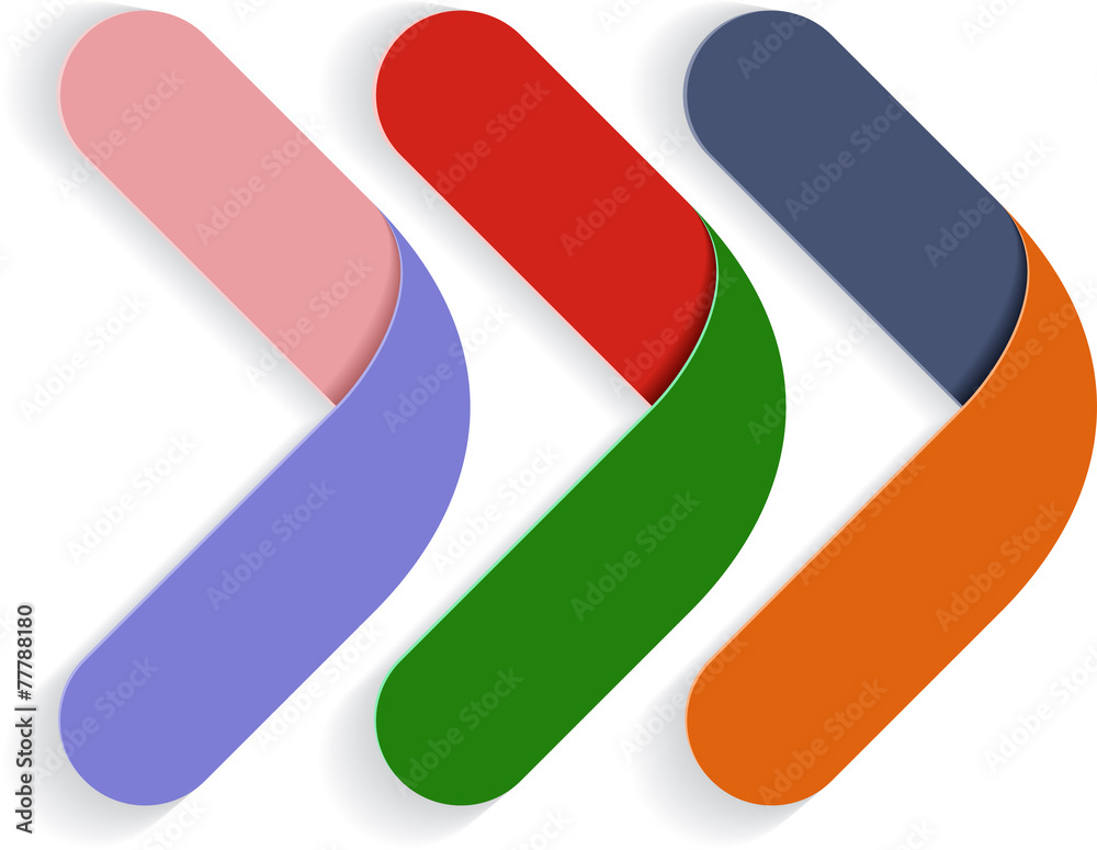 Arrows in the form of paper stickers. Vector illustration Arrows in the form of paper stickers. Vector illustration