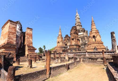 Standing Buddha statue in Wat Maha That, Shukhothai Historical P