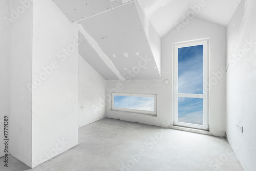 Empty unfinished interior  (includes clipping path)