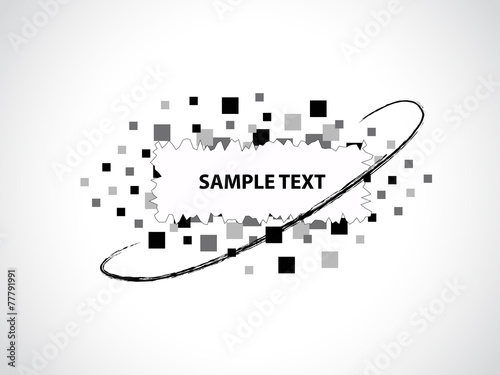 Monochromatic logo abstract flying blocks with space for text