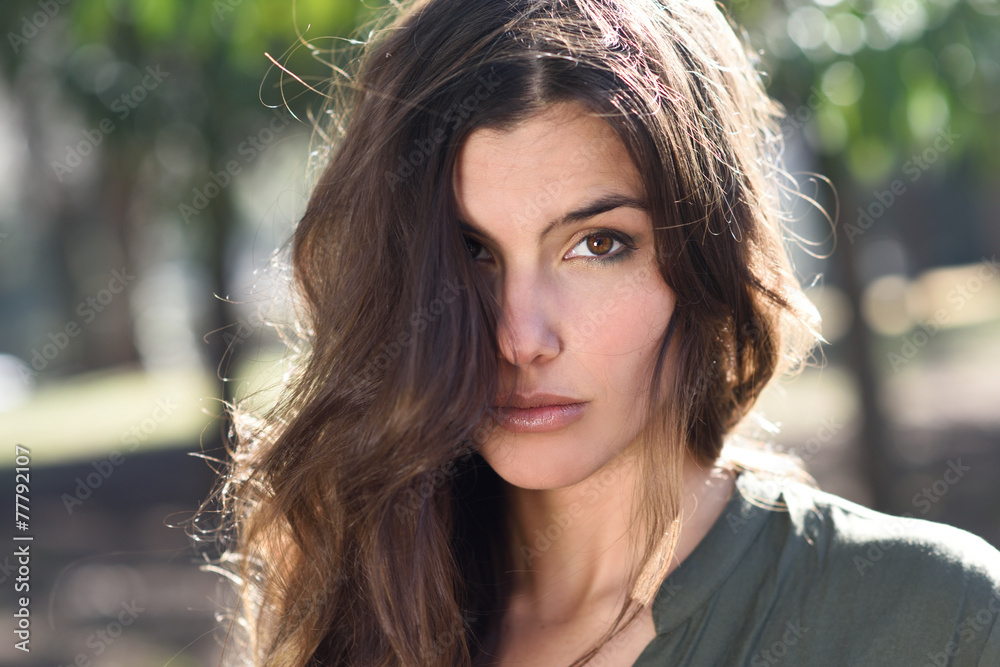 Beautiful woman in a urban park Beautiful woman in a urban park