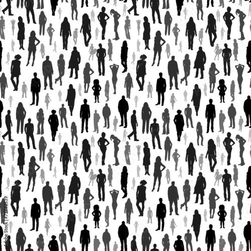 Large group of people. vector seamless pattern