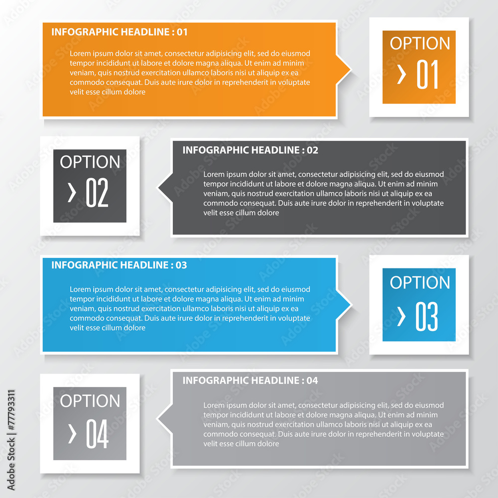 Vector business step paper chart and numbers banner design templ