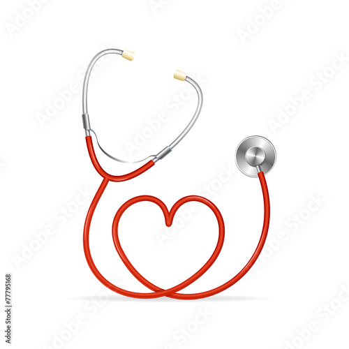 Vector Red Stethoscope