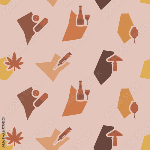 seamless background with symbols of drug addiction
