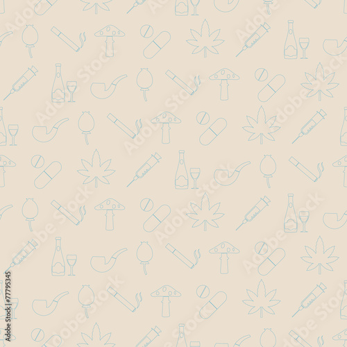 seamless background with symbols of drug addiction