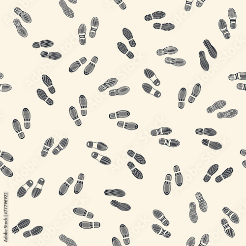 Seamless background with human footprints
