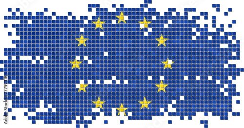 European Union grunge tile flag. Vector illustration