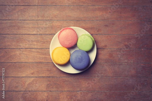 Wallpaper Mural macarons on a plate Torontodigital.ca