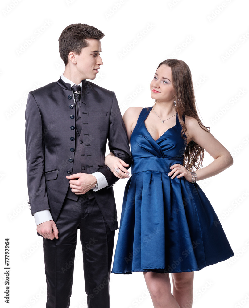 Valentine Couple. Portrait of Smiling Beauty Girl and her Handso Valentine Couple. Portrait of Smiling Beauty Girl and her Handso