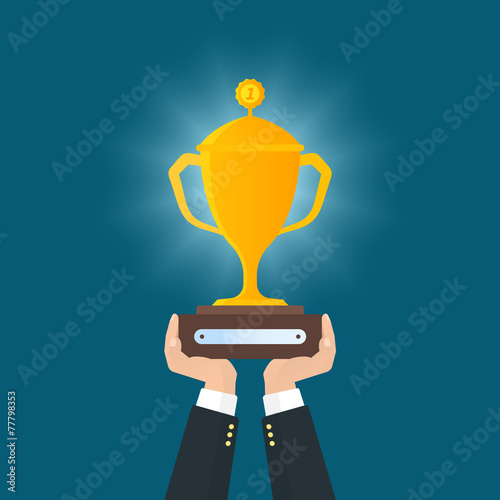 Human hands holds reward