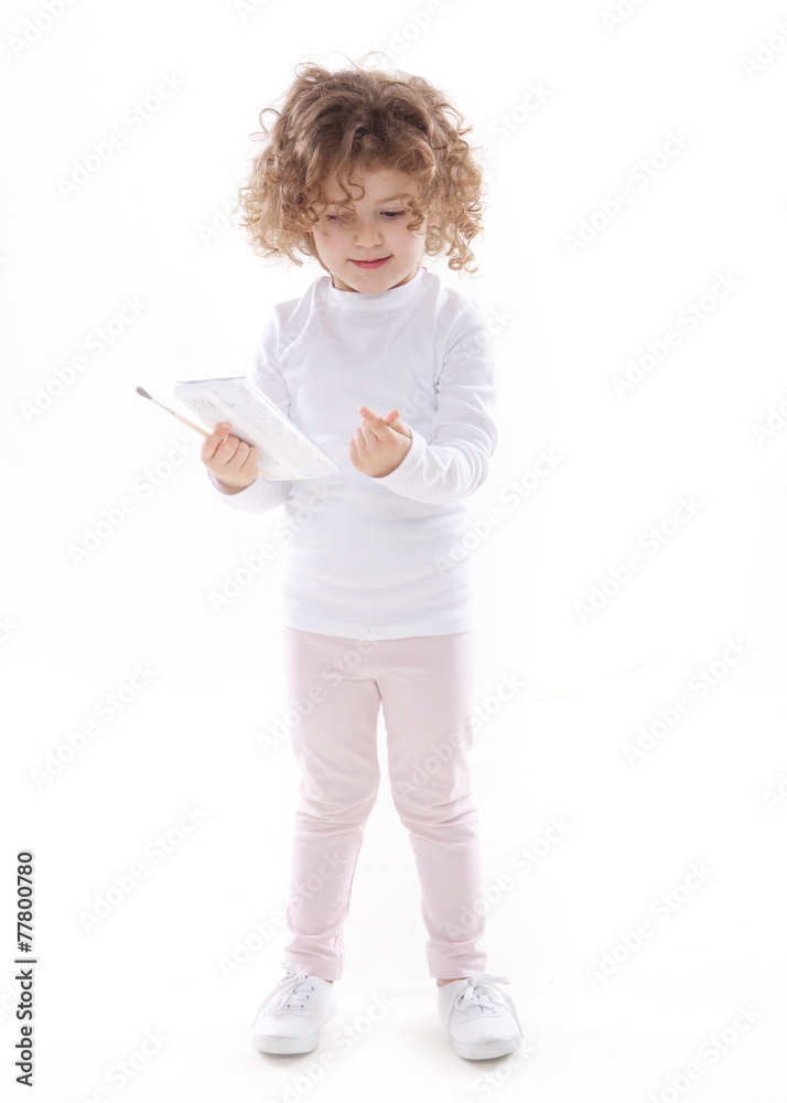 emotional girl isolated with watercolor paints emotional girl isolated with watercolor paints