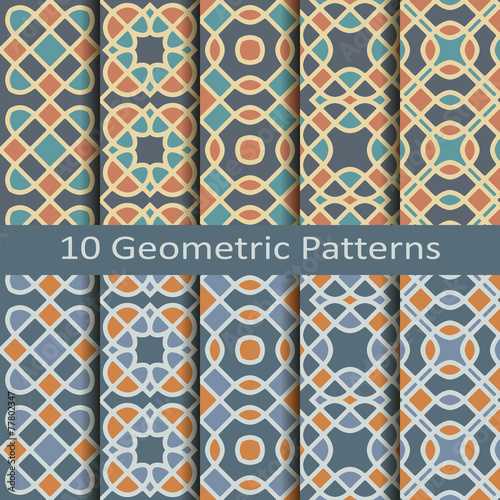set of ten geometric patterns