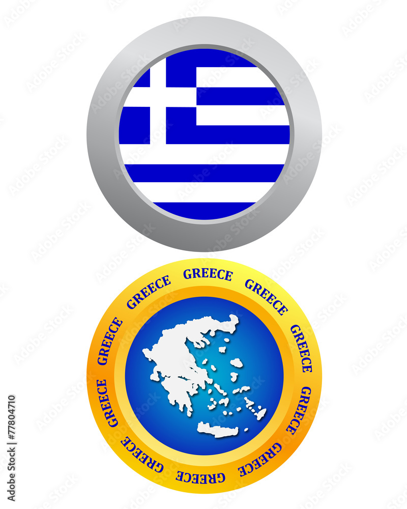 Obraz premium button as a symbol of Greece