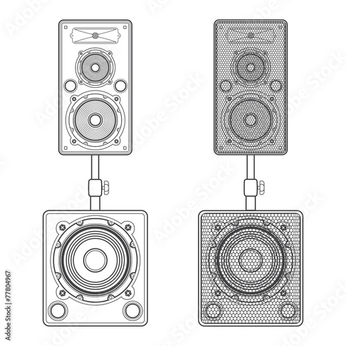 vector outline loudspeakers kit satellites stands with subwoofer