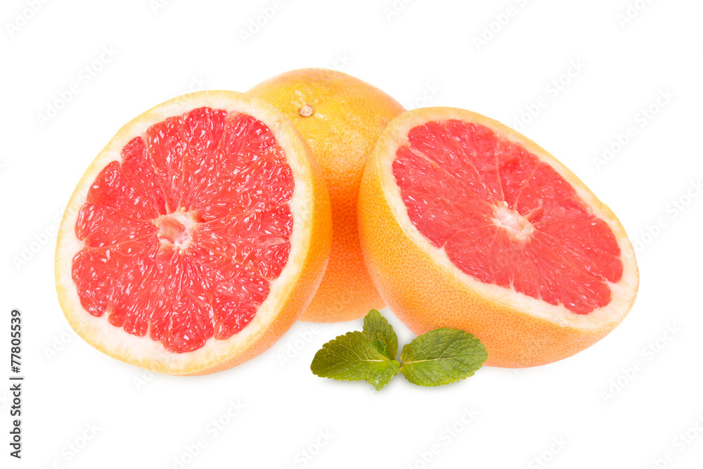 Fresh grapefruits and mint Fresh grapefruits and mint