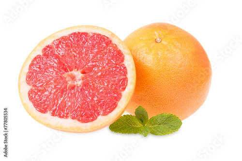 Fresh grapefruits and mint