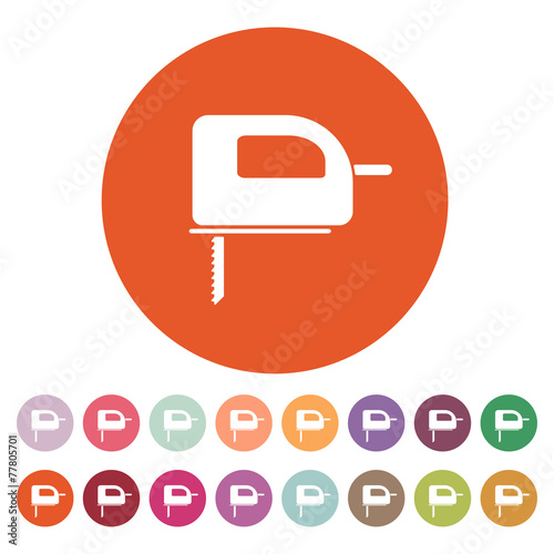 The fretsaw icon. Fretsaw symbol. Flat