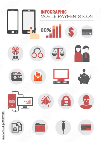 INFOGRAPHIC MOBILE PAYMENTS ICON.