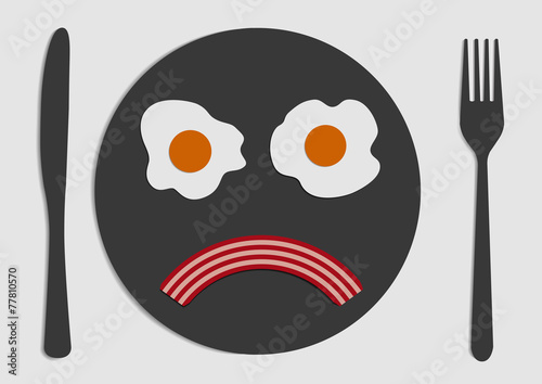 bacon and eggs sad face