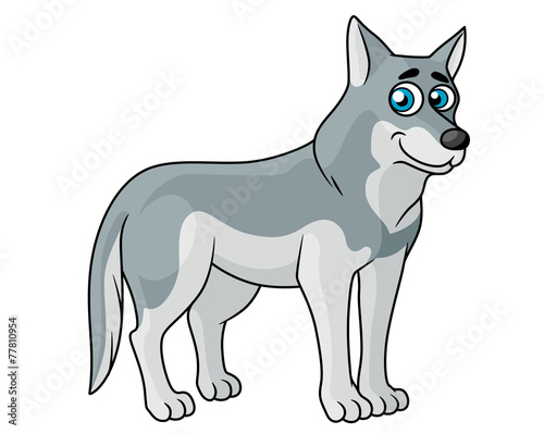 Cartoon grey wolf
