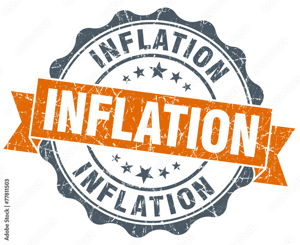 Obraz premium inflation vintage orange seal isolated on white