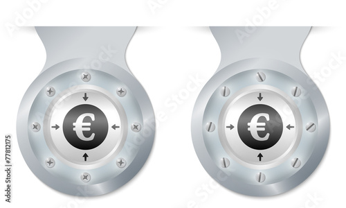 two vector objects with screws and euro symbol