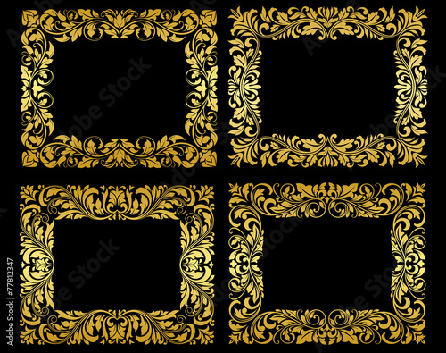Ornate gold floral frames