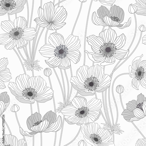 seamless pattern with summer flowers
