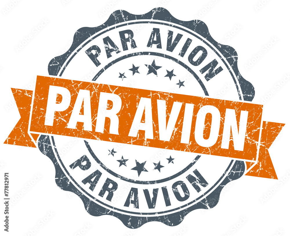 Obraz premium par avion vintage orange seal isolated on white