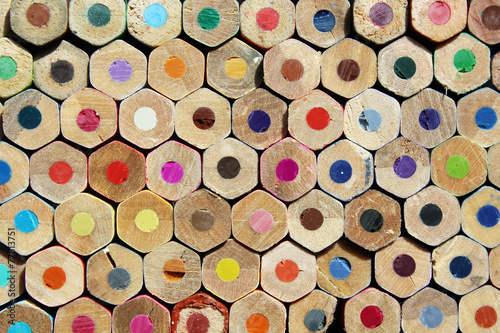 Texture of colored pencils