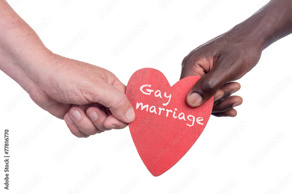 Fototapeta premium Two multi racial hands