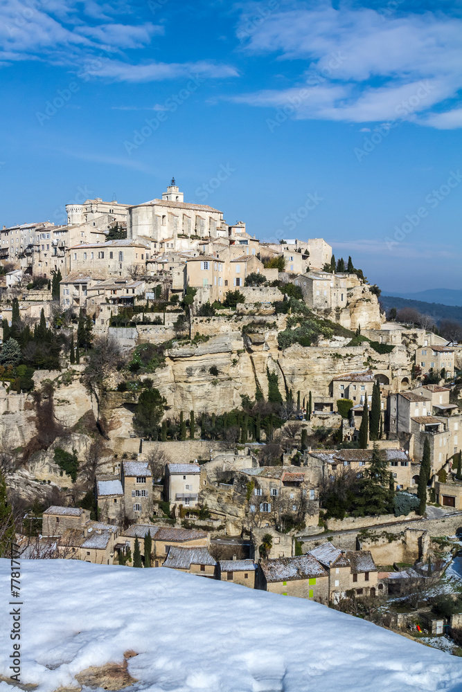 Fototapeta premium Gordes en hiver