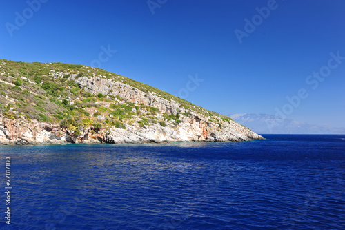 Fototapeta Naklejka Na Ścianę i Meble -  Island in the Ionian Sea, Zakynthos. Azure coast of Greece. View