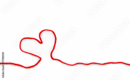 red skein with heart  for crochet