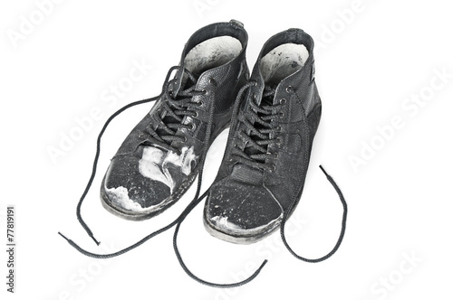 Pair grunge black shoes