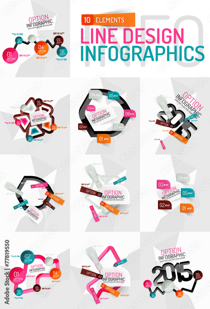 Colorful fresh sticker infographics