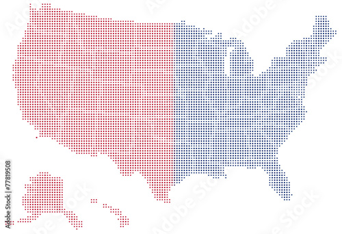 Map of United States of America with with Dot Pattern