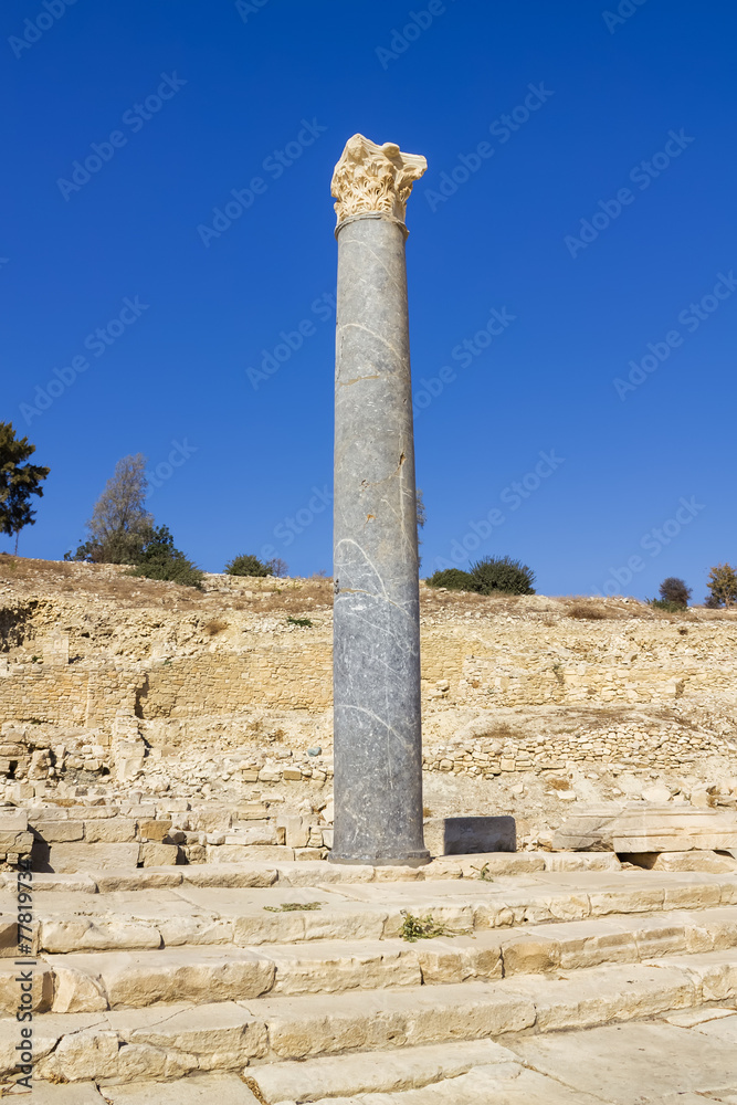 Remains of Column with Chapiter in the Ruins of the Ancient City
