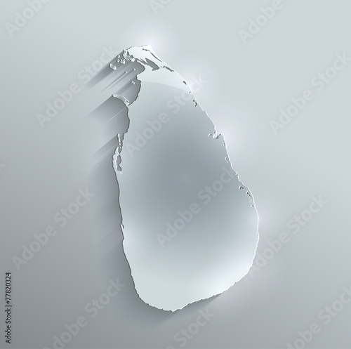 Sri Lanka map flag glass card paper 3D vector