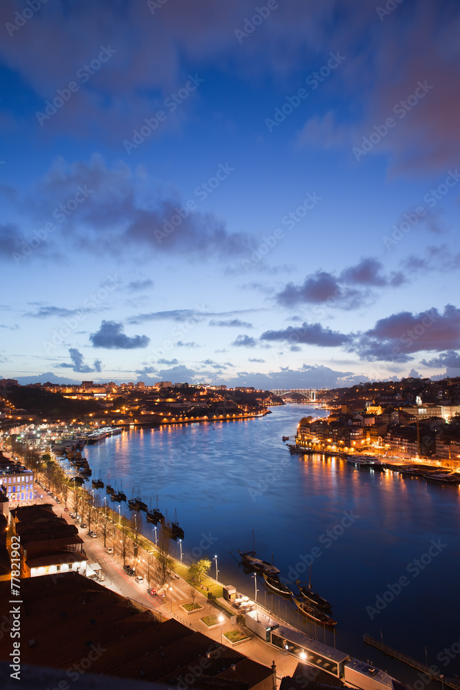 Evening at Douro River in Portugal