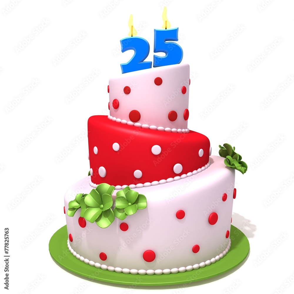 Birthday cake with number twenty five Birthday cake with number twenty five