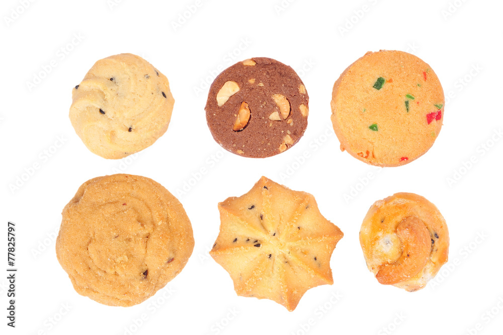 cookies in stack isolated on white background cookies in stack isolated on white background