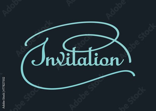 inscription for the invitation with Calligraphic elemets