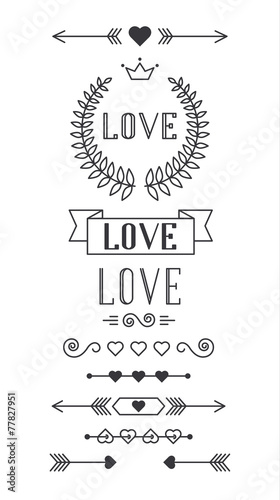 Set of lined design element...