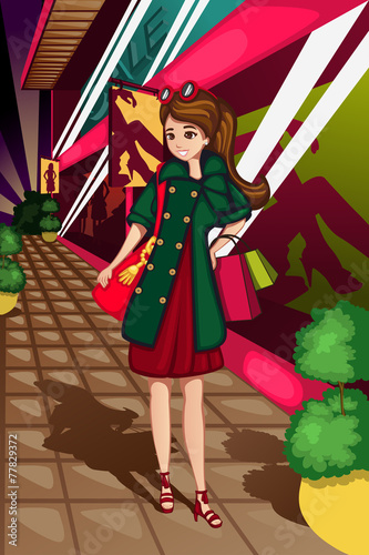 Stylish women going shopping