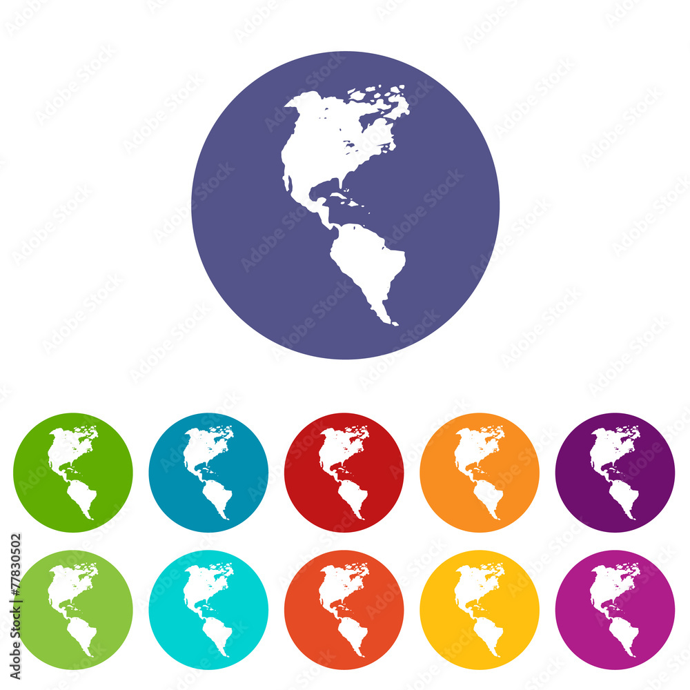 Continental Americas flat icon Continental Americas flat icon