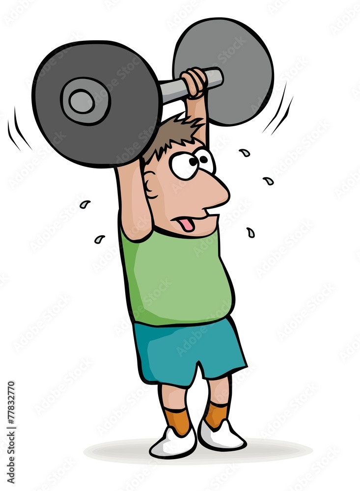 cartoon weightlifter Stock Vector | Adobe Stock